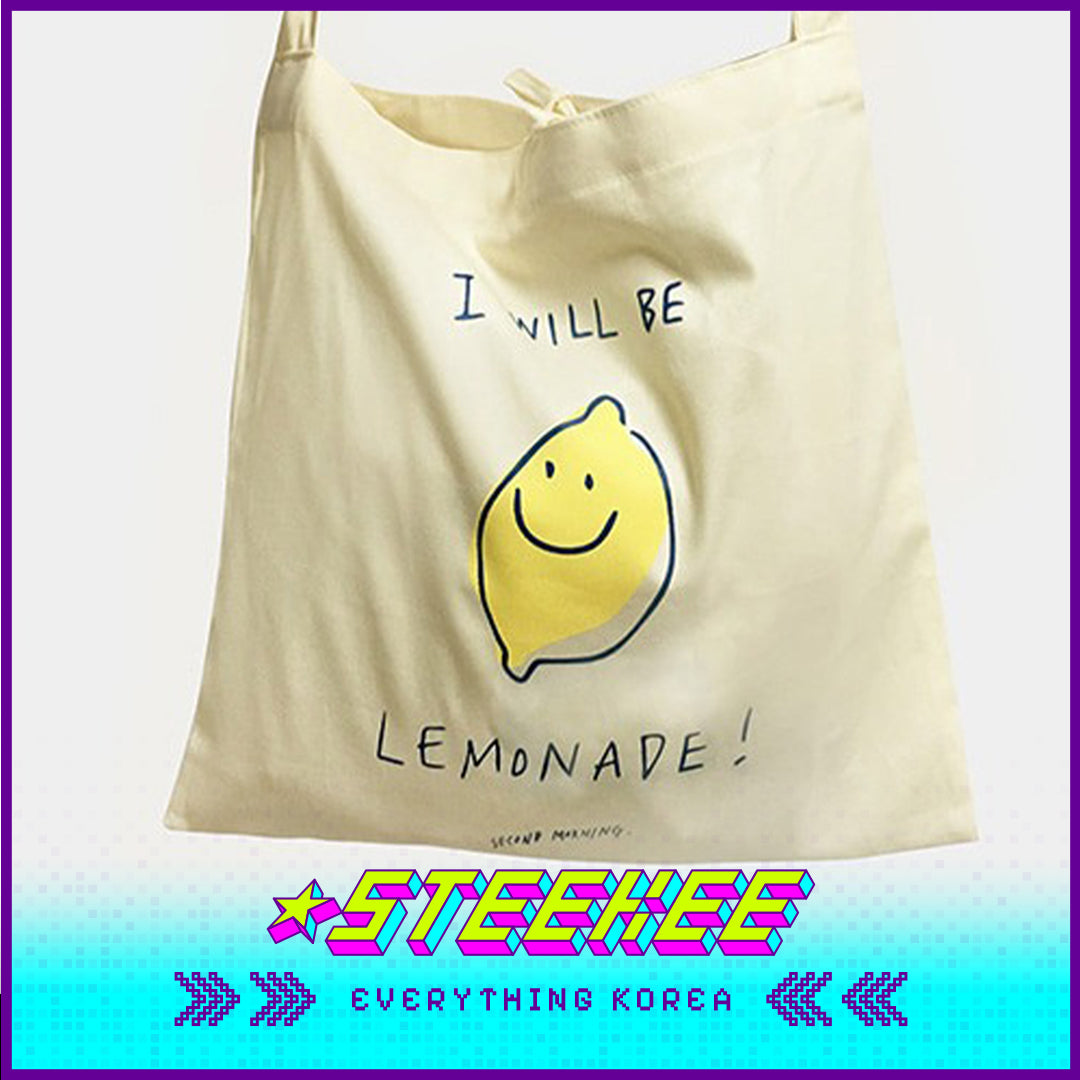 SECOND MORNING Lemon Print Cotton Eco-Friendly Bag by Steekee Korea 4486