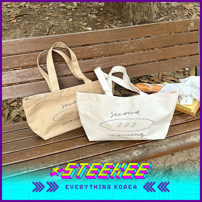 SECOND MORNING Simple Cotton Single Shoulder Baguette Bag by Steekee Korea 4487