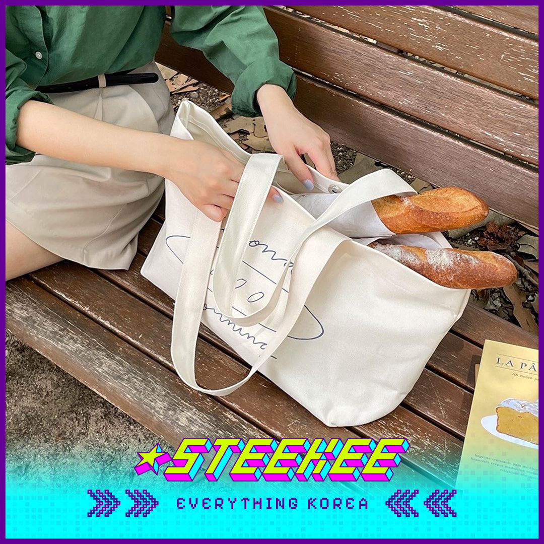 SECOND MORNING Simple Cotton Single Shoulder Baguette Bag by Steekee Korea 4487