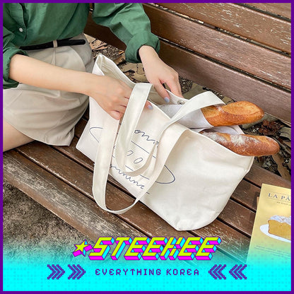 SECOND MORNING Simple Cotton Single Shoulder Baguette Bag by Steekee Korea 4487