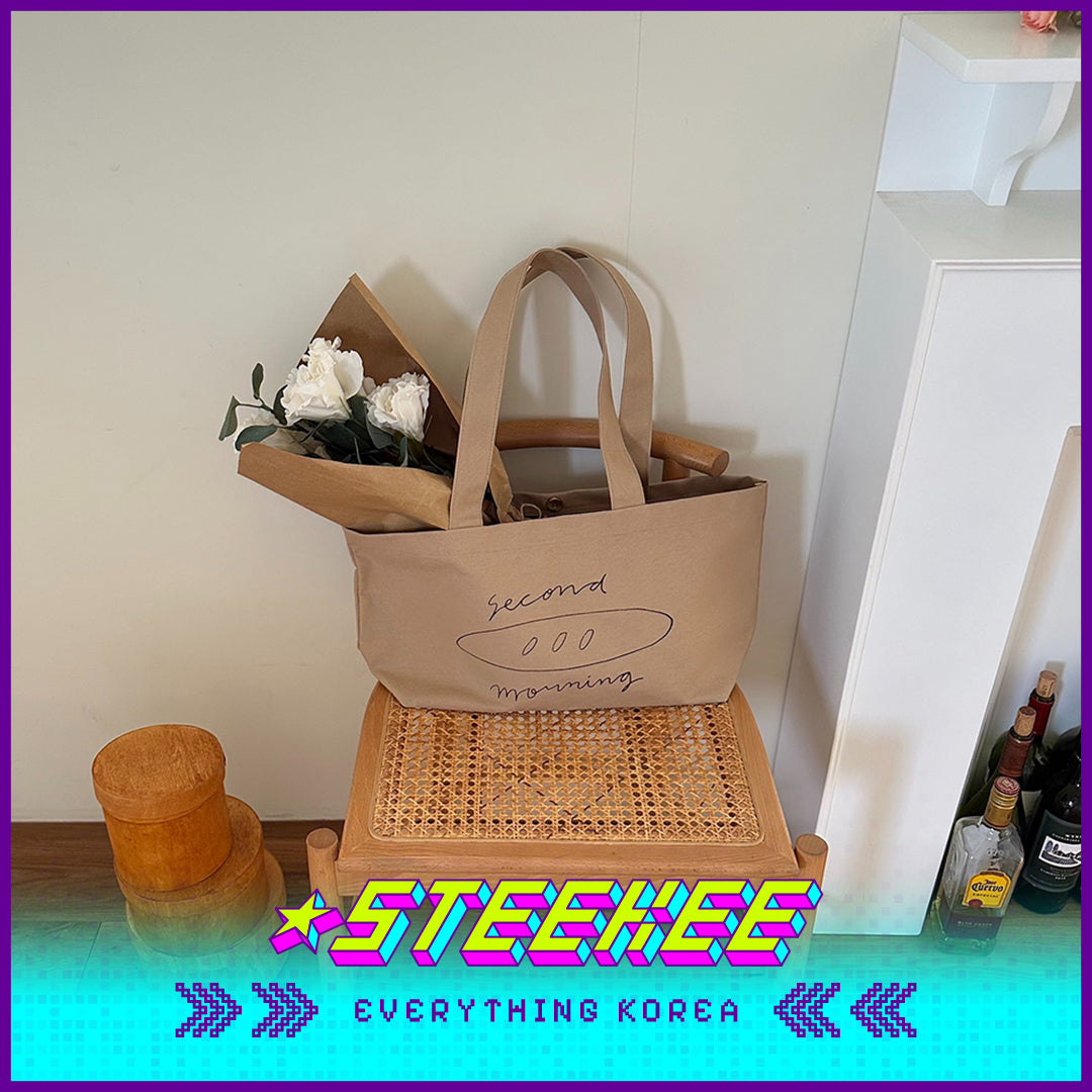 SECOND MORNING Simple Cotton Single Shoulder Baguette Bag by Steekee Korea 4487