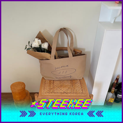 SECOND MORNING Simple Cotton Single Shoulder Baguette Bag by Steekee Korea 4487