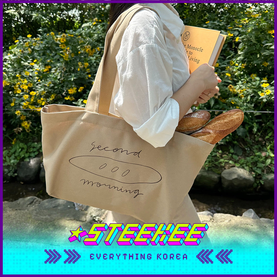 SECOND MORNING Simple Cotton Single Shoulder Baguette Bag by Steekee Korea 4487