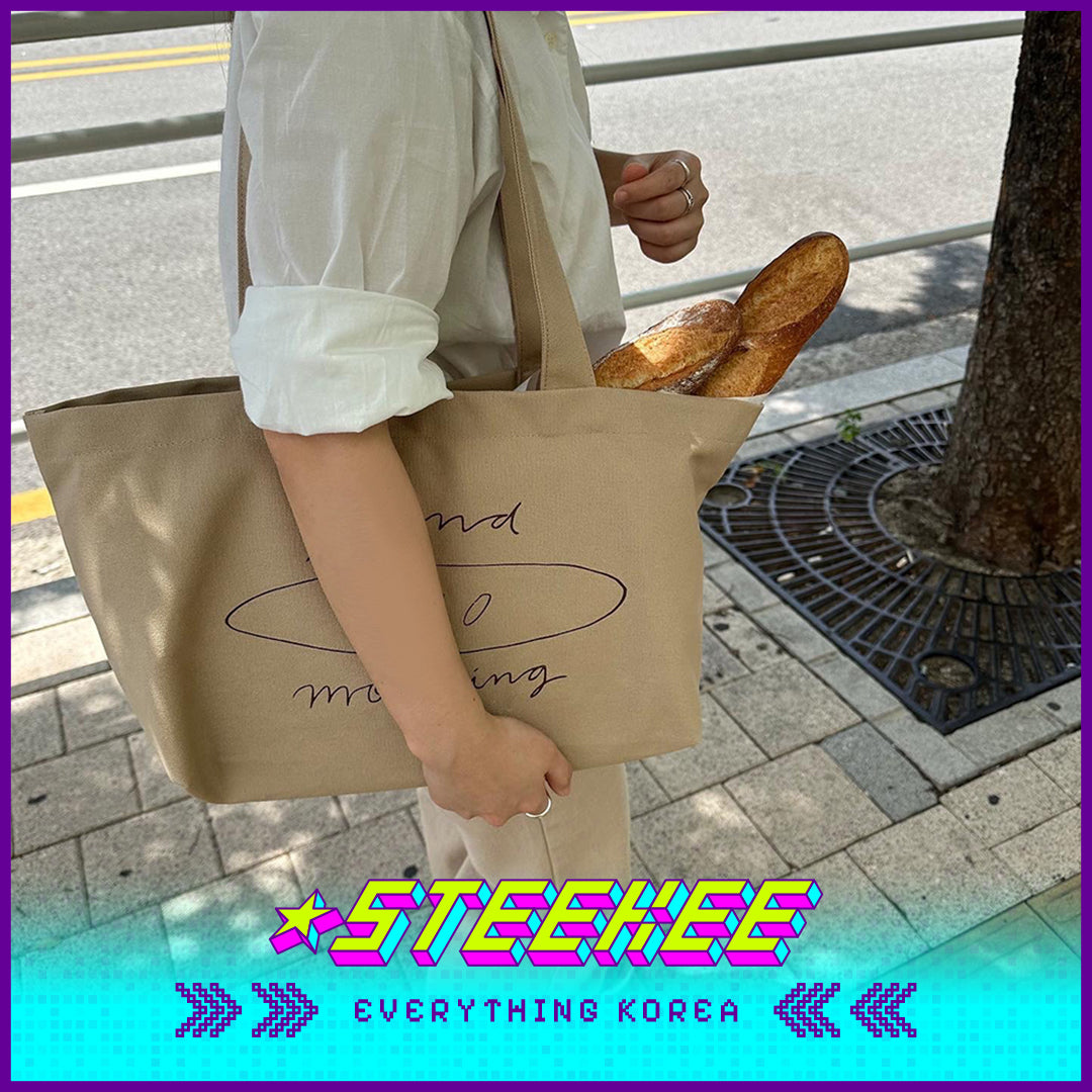 SECOND MORNING Simple Cotton Single Shoulder Baguette Bag by Steekee Korea 4487