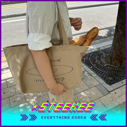 SECOND MORNING Simple Cotton Single Shoulder Baguette Bag by Steekee Korea 4487