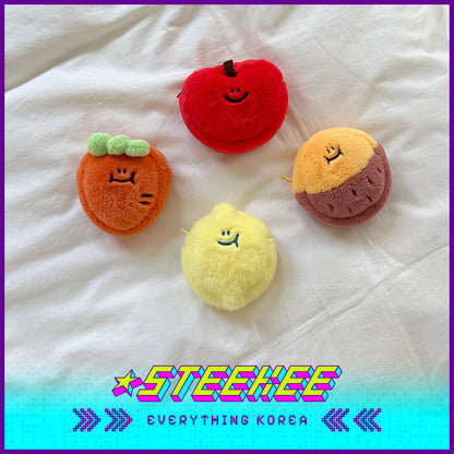 SECOND MORNING Lemon Sweet Potato Carrot Apple Plush Mini Storage Bag by Steekee Korea 4489