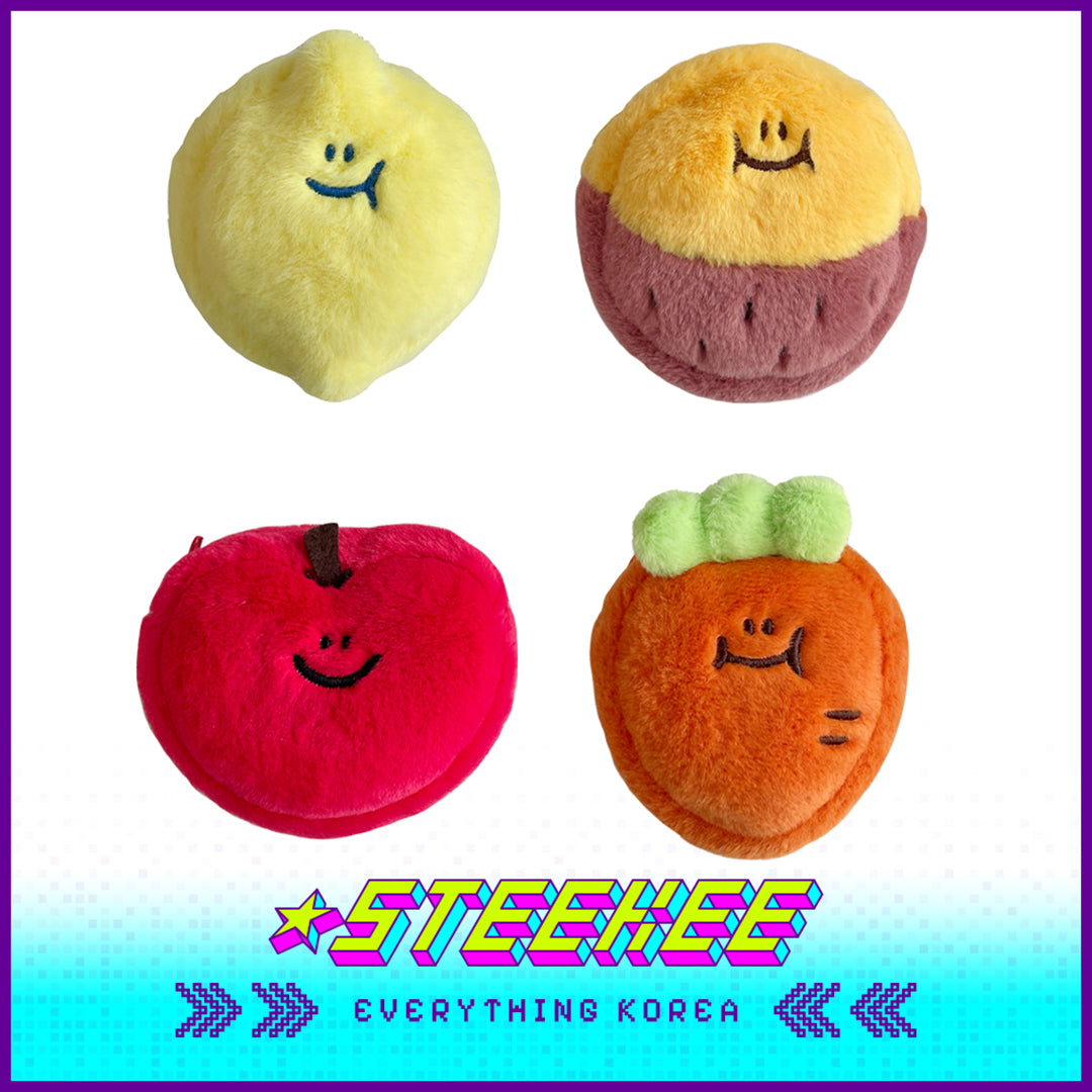 SECOND MORNING Lemon Sweet Potato Carrot Apple Plush Mini Storage Bag by Steekee Korea 4489