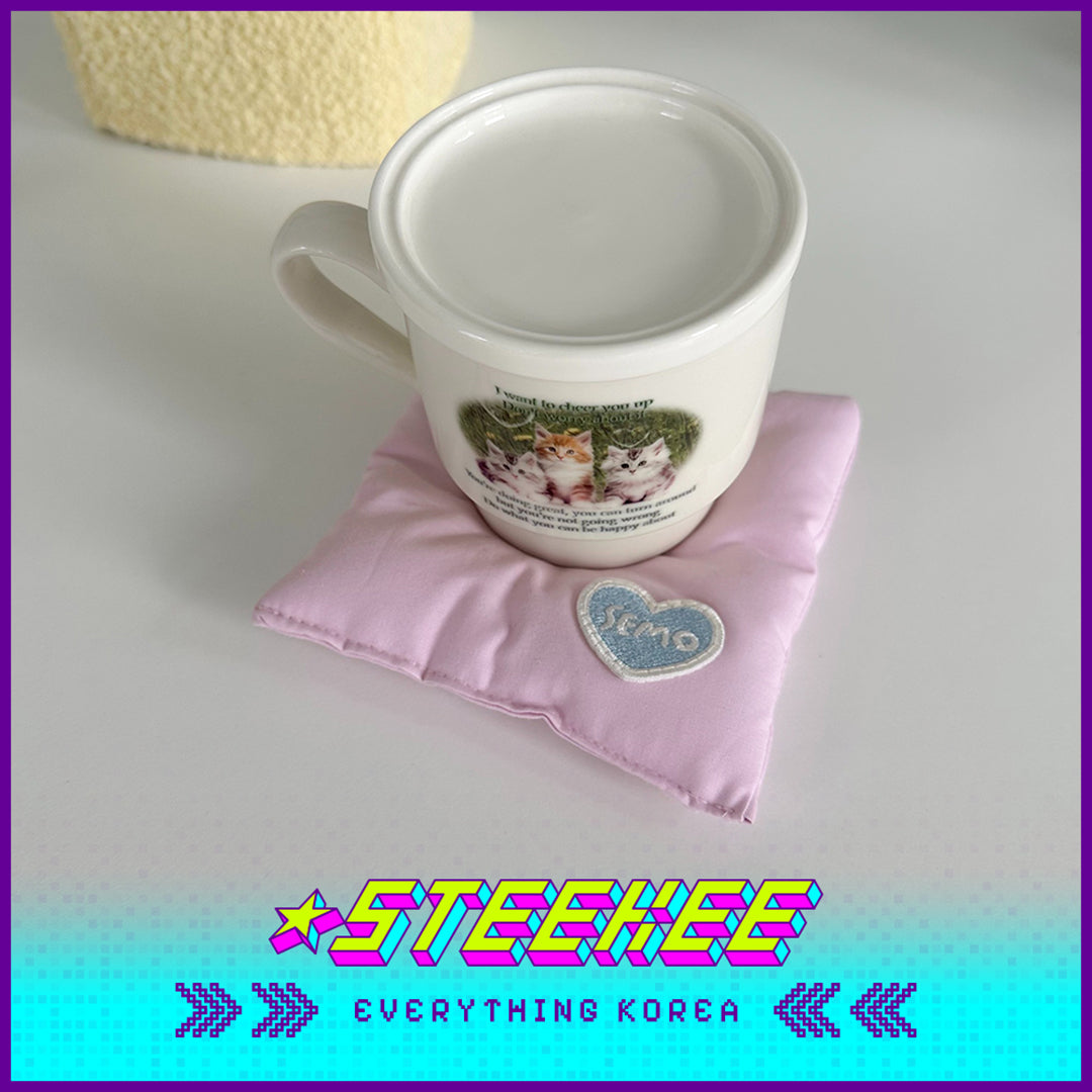 SECOND MORNING Pure Cotton Cloud Fluffy Insulated Coaster, Shiny Korea 4491