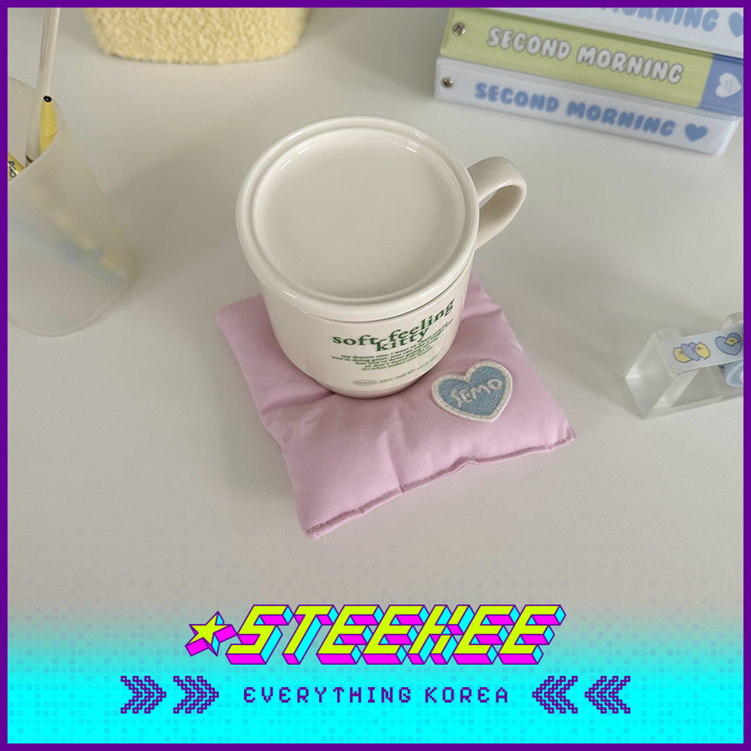 SECOND MORNING Pure Cotton Cloud Fluffy Insulated Coaster, Shiny Korea 4491