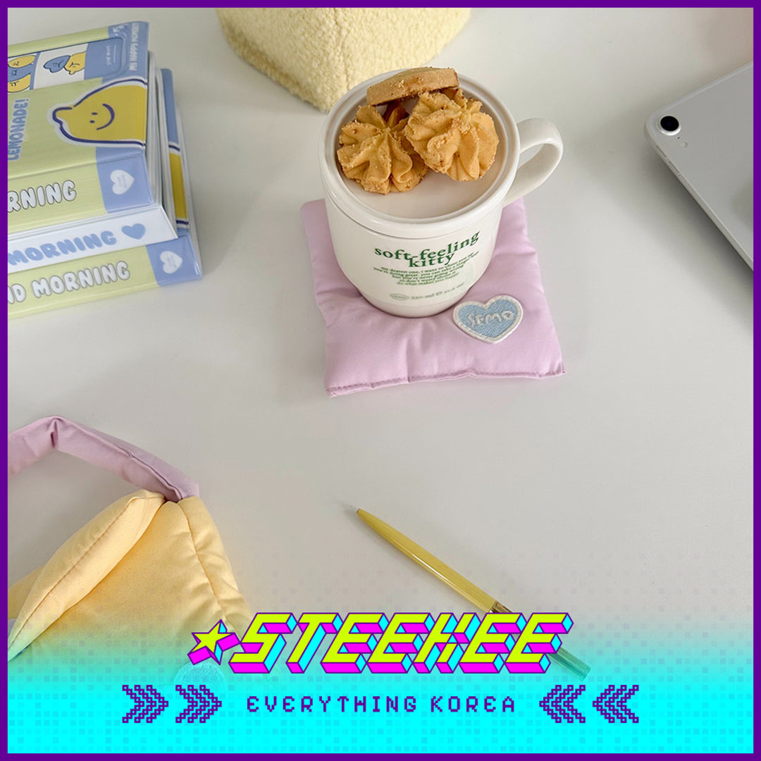 SECOND MORNING Pure Cotton Cloud Fluffy Insulated Coaster, Shiny Korea 4491