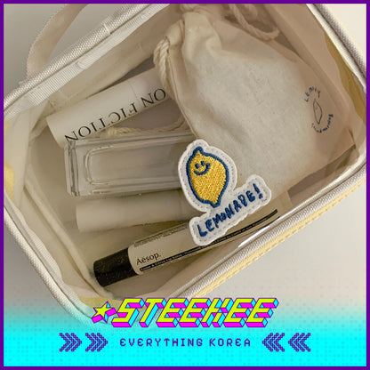 SECOND MORNING Lemon Transparent Large Capacity Multifunctional PVC Pouch Pencil Case Cosmetic Bag by Steekee Korea 4493