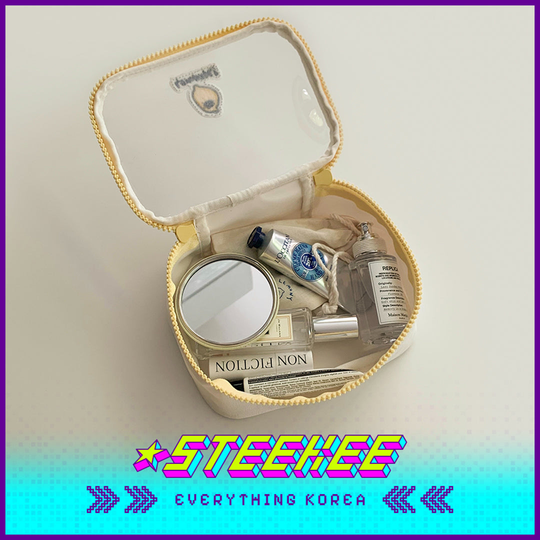 SECOND MORNING Lemon Transparent Large Capacity Multifunctional PVC Pouch Pencil Case Cosmetic Bag by Steekee Korea 4493