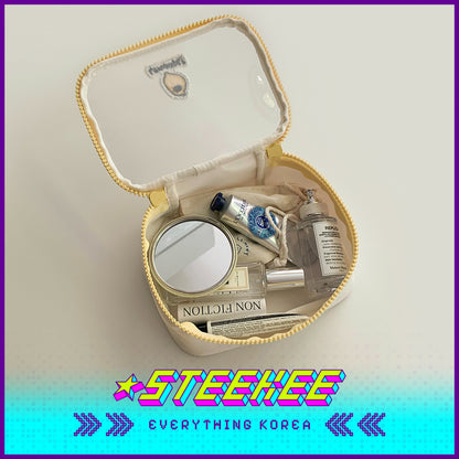 SECOND MORNING Lemon Transparent Large Capacity Multifunctional PVC Pouch Pencil Case Cosmetic Bag by Steekee Korea 4493