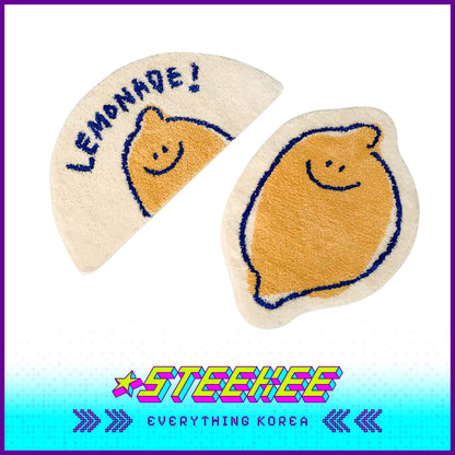 SECOND MORNING Lemon Plush Soft Floor Mat by Steekee Korea 4494