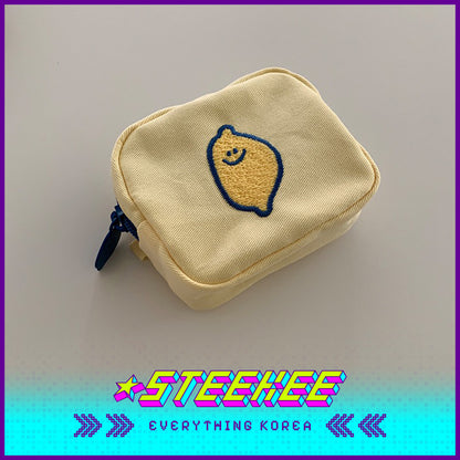 SECOND MORNING Lemony Kumi Apple Embroidered Coin Purse Storage Bag Cosmetic Bag by Steekee Korean 4495
