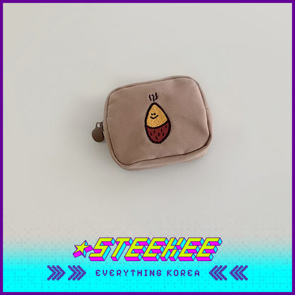 SECOND MORNING Lemony Kumi Apple Embroidered Coin Purse Storage Bag Cosmetic Bag by Steekee Korean 4495