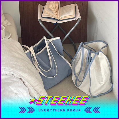 SECOND MORNING Simple Colorblock Large Capacity Shoulder Bag by Steekee Korean 4497