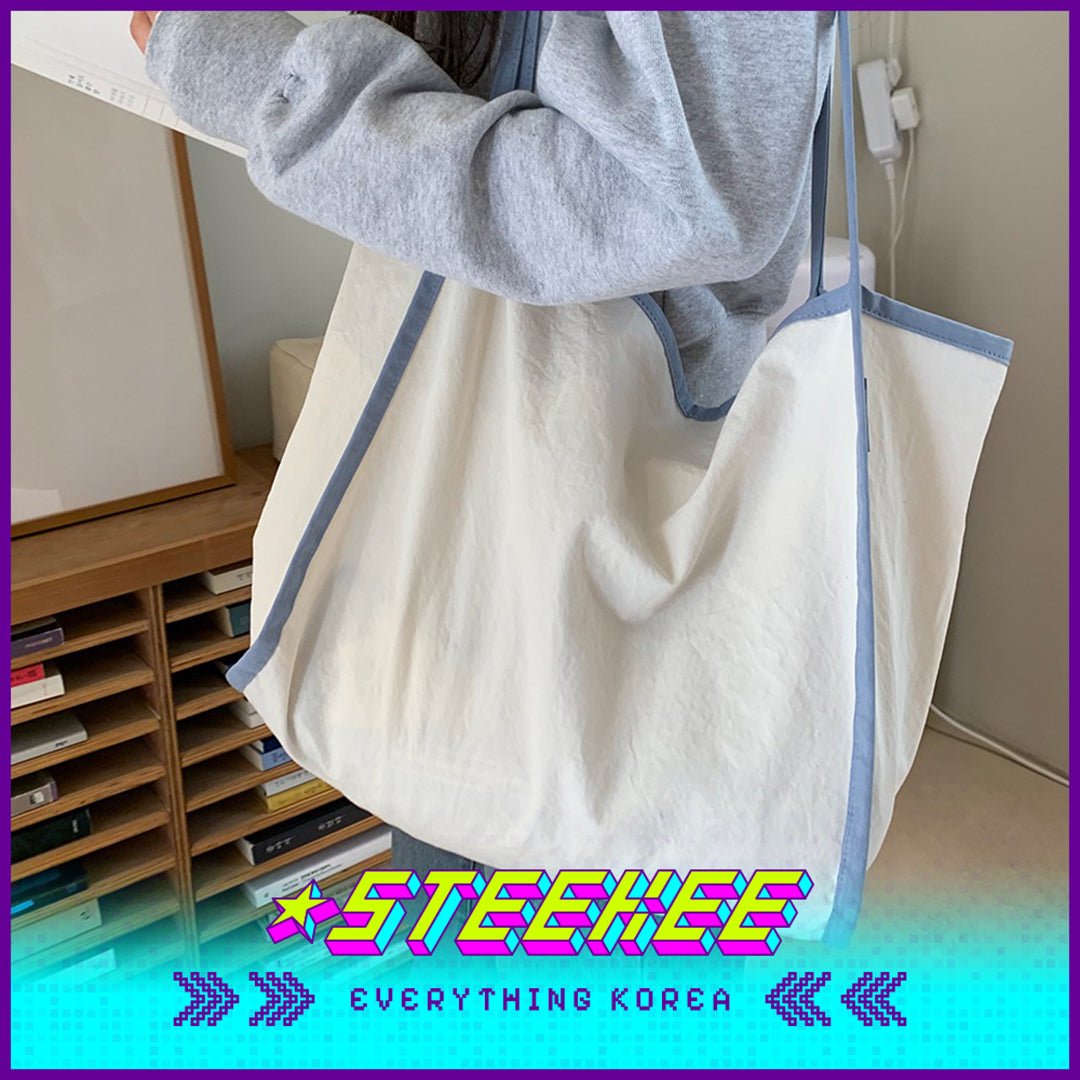 SECOND MORNING Simple Colorblock Large Capacity Shoulder Bag by Steekee Korean 4497