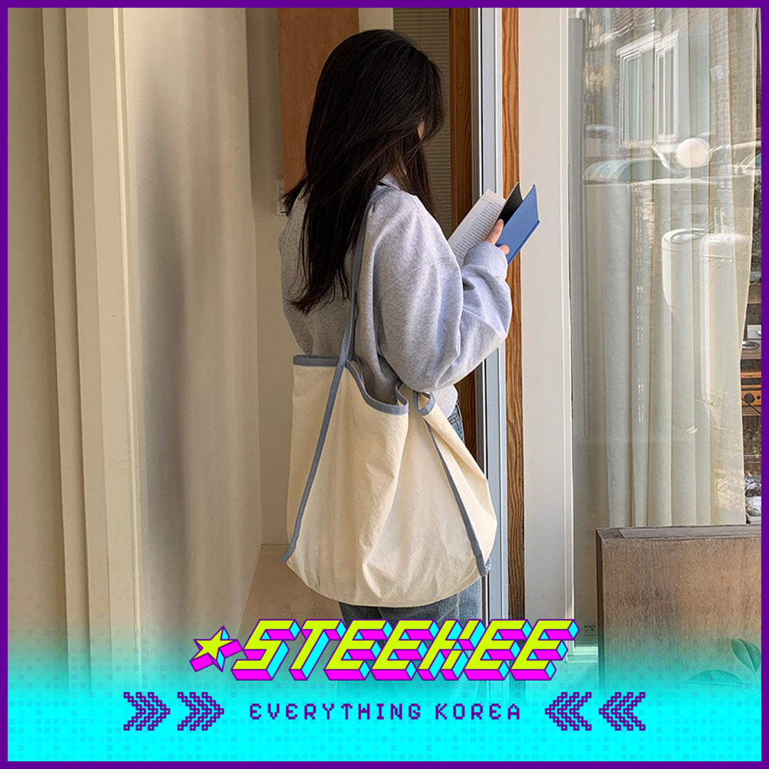 SECOND MORNING Simple Colorblock Large Capacity Shoulder Bag by Steekee Korean 4497