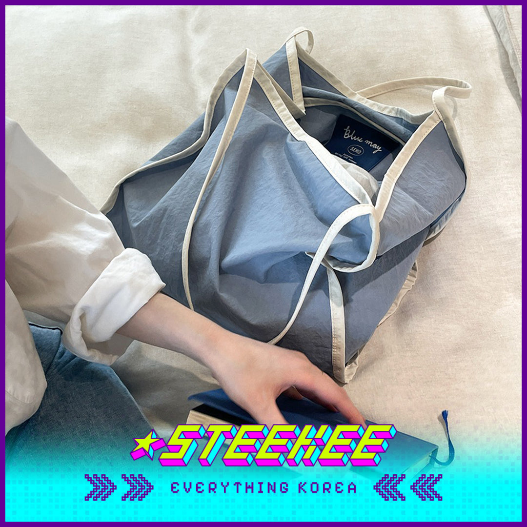 SECOND MORNING Simple Colorblock Large Capacity Shoulder Bag by Steekee Korean 4497