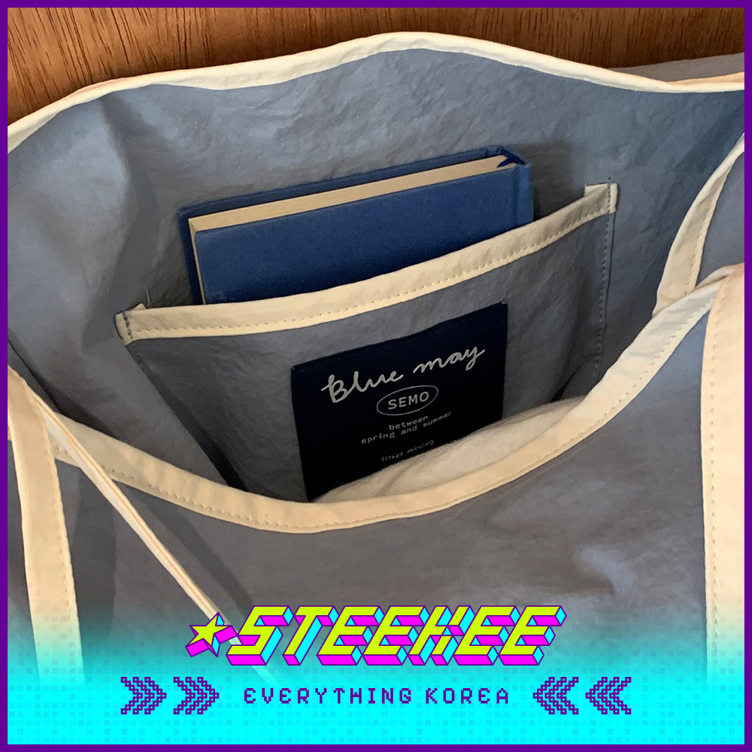 SECOND MORNING Simple Colorblock Large Capacity Shoulder Bag by Steekee Korean 4497