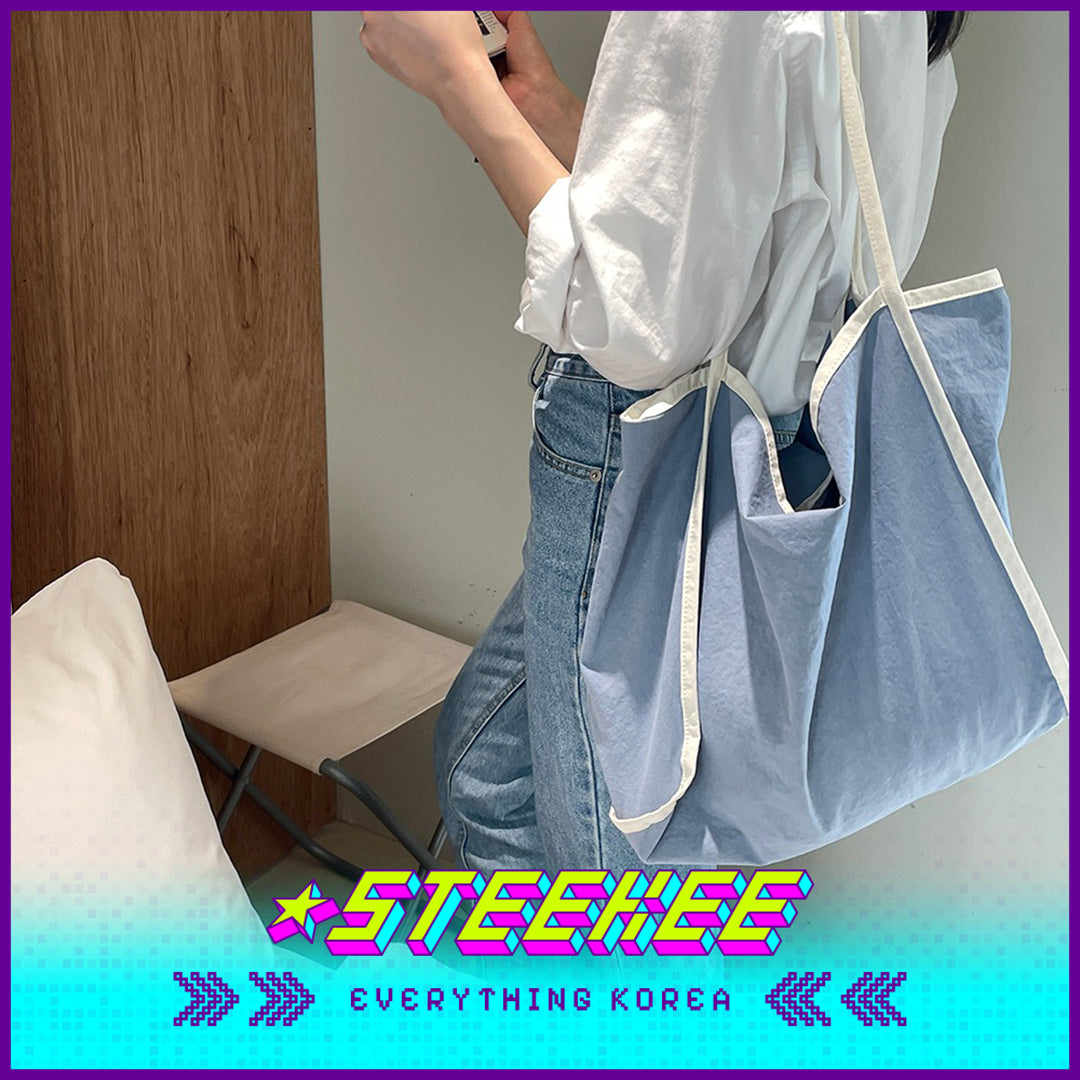 SECOND MORNING Simple Colorblock Large Capacity Shoulder Bag by Steekee Korean 4497