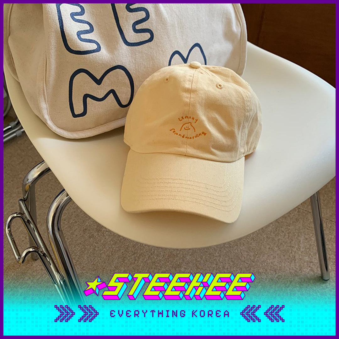 SECOND MORNING Lemony Kumi Minimalist Embroidered Sun Visor Baseball Cap by Steekee Korean 4498