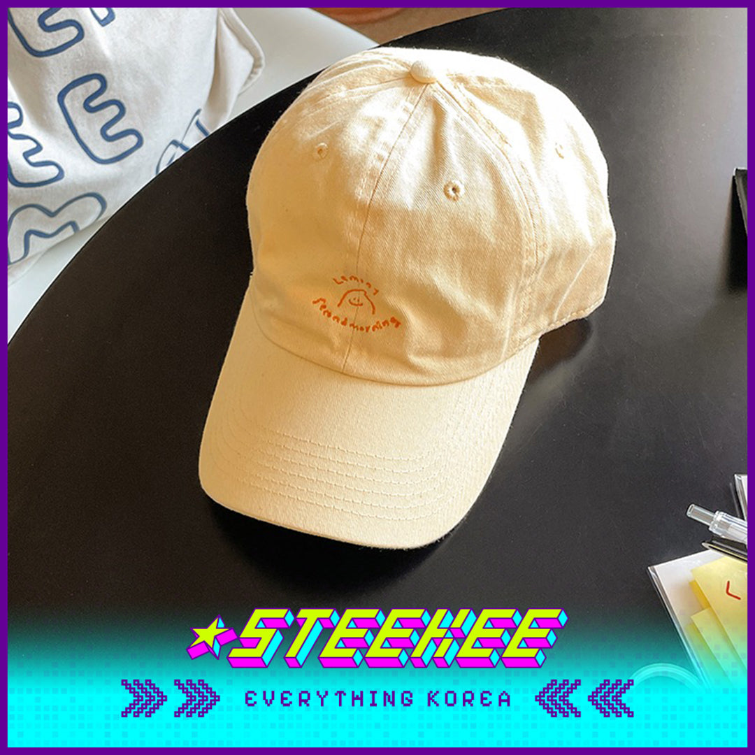 SECOND MORNING Lemony Kumi Minimalist Embroidered Sun Visor Baseball Cap by Steekee Korean 4498