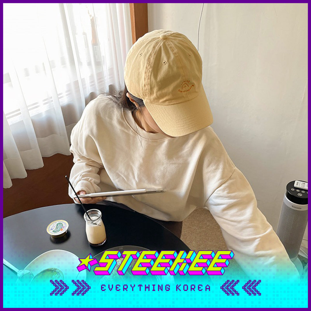 SECOND MORNING Lemony Kumi Minimalist Embroidered Sun Visor Baseball Cap by Steekee Korean 4498