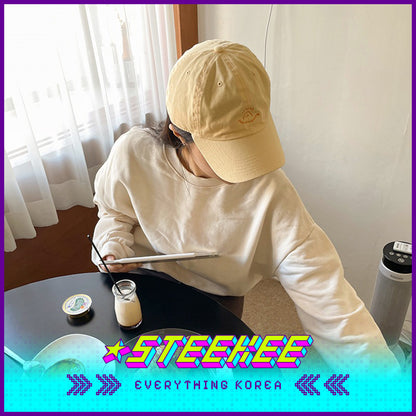 SECOND MORNING Lemony Kumi Minimalist Embroidered Sun Visor Baseball Cap by Steekee Korean 4498