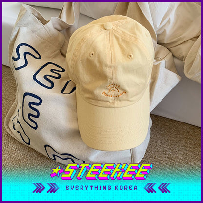 SECOND MORNING Lemony Kumi Minimalist Embroidered Sun Visor Baseball Cap by Steekee Korean 4498