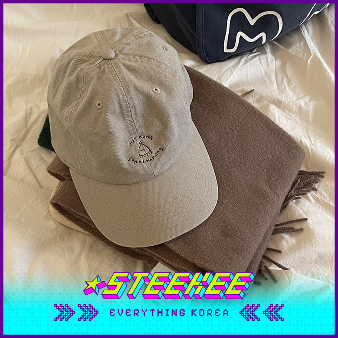 SECOND MORNING Lemony Kumi Minimalist Embroidered Sun Visor Baseball Cap by Steekee Korean 4498