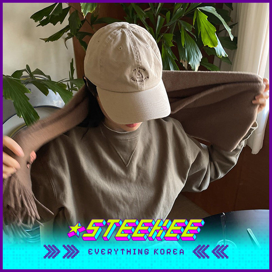 SECOND MORNING Lemony Kumi Minimalist Embroidered Sun Visor Baseball Cap by Steekee Korean 4498