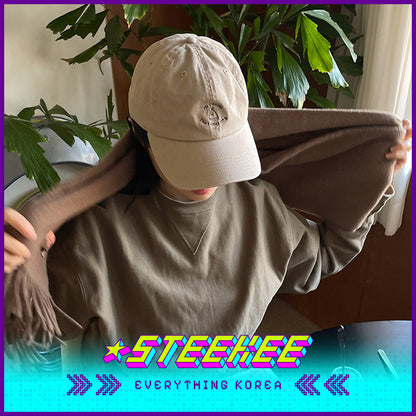 SECOND MORNING Lemony Kumi Minimalist Embroidered Sun Visor Baseball Cap by Steekee Korean 4498