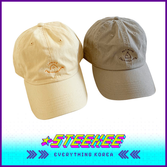 SECOND MORNING Lemony Kumi Minimalist Embroidered Sun Visor Baseball Cap by Steekee Korean 4498