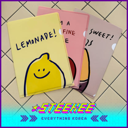SECOND MORNING Lemony Kumi Apple A4 Exam Paper and Document Storage Folder by Steekee Korea 4502