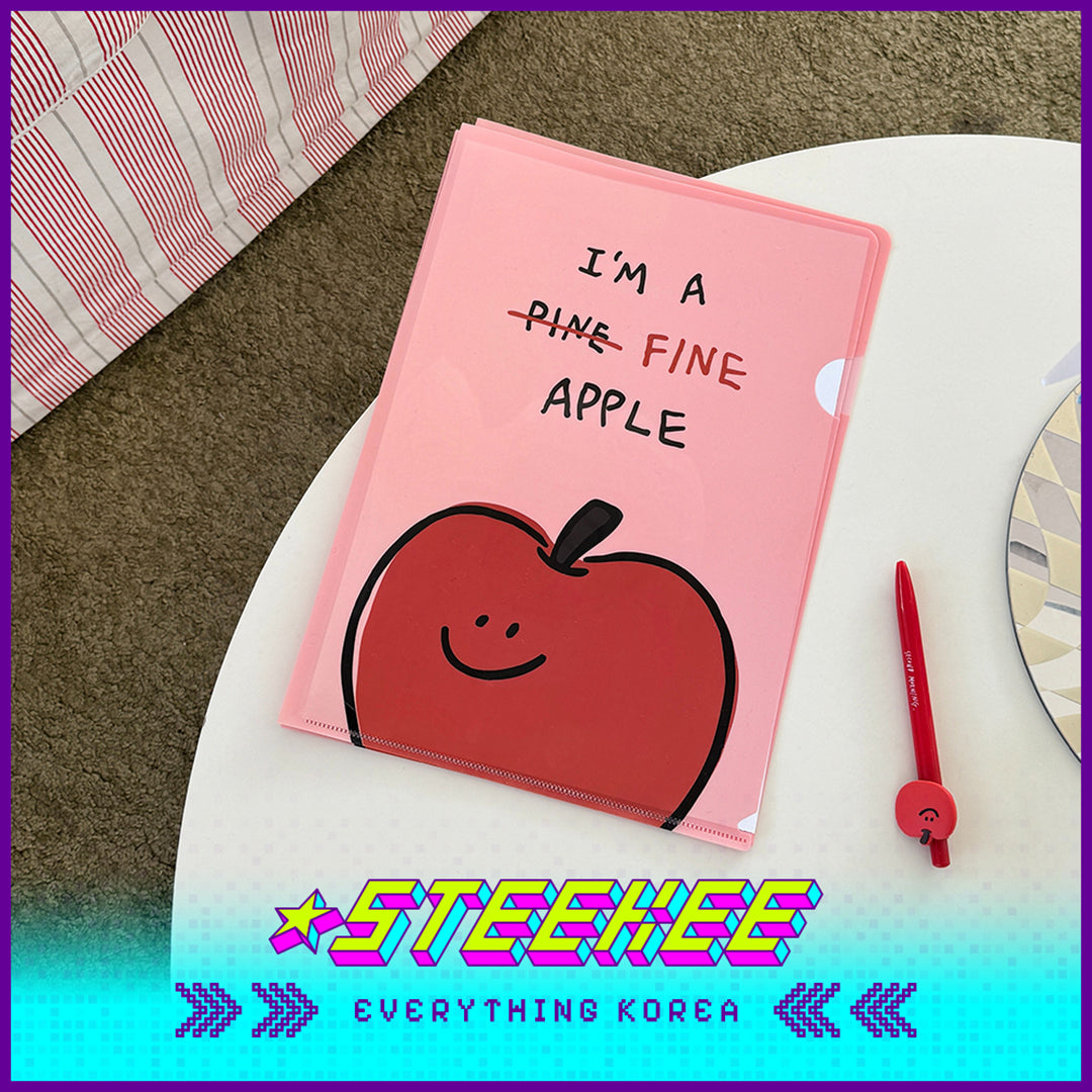 SECOND MORNING Lemony Kumi Apple A4 Exam Paper and Document Storage Folder by Steekee Korea 4502