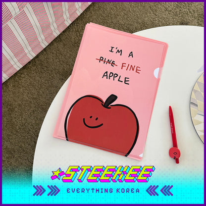 SECOND MORNING Lemony Kumi Apple A4 Exam Paper and Document Storage Folder by Steekee Korea 4502