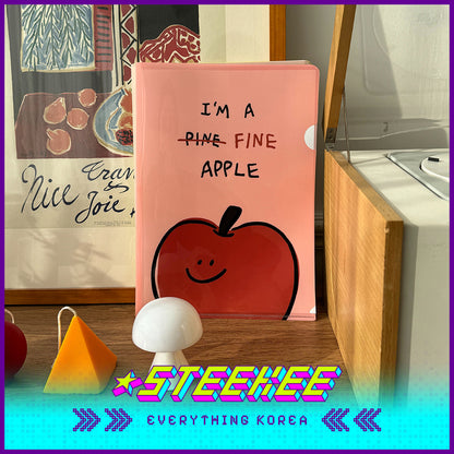 SECOND MORNING Lemony Kumi Apple A4 Exam Paper and Document Storage Folder by Steekee Korea 4502