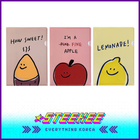 SECOND MORNING Lemony Kumi Apple A4 Exam Paper and Document Storage Folder by Steekee Korea 4502