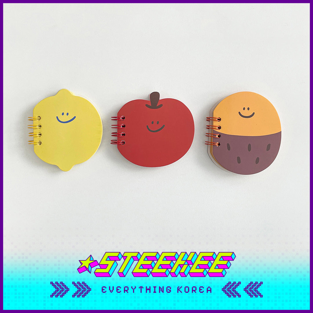 SECOND MORNING Lemony Kumi Apple Shaped Mini Notebook Set by Steekee Korea 4503