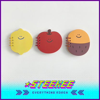 SECOND MORNING Lemony Kumi Apple Shaped Mini Notebook Set by Steekee Korea 4503