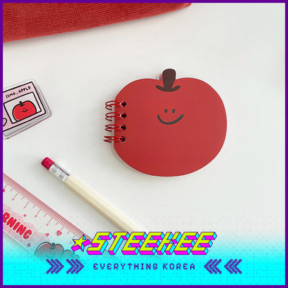 SECOND MORNING Lemony Kumi Apple Shaped Mini Notebook Set by Steekee Korea 4503