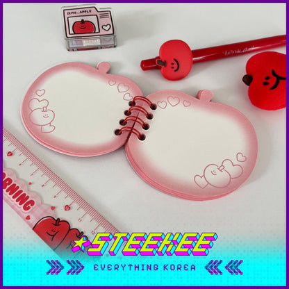 SECOND MORNING Lemony Kumi Apple Shaped Mini Notebook Set by Steekee Korea 4503