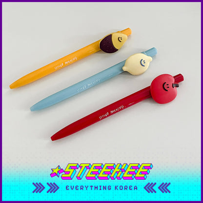 SECOND MORNING Lemony Kumi Apple 0.7mm Black Click-On Ballpoint Pen by Steekee Korea 4504