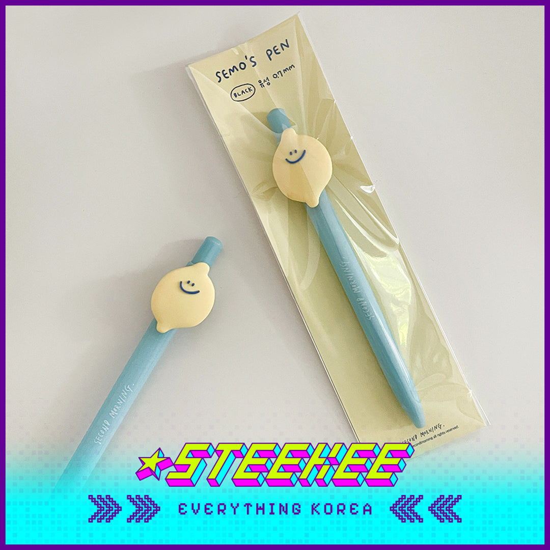 SECOND MORNING Lemony Kumi Apple 0.7mm Black Click-On Ballpoint Pen by Steekee Korea 4504