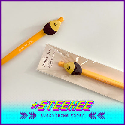 SECOND MORNING Lemony Kumi Apple 0.7mm Black Click-On Ballpoint Pen by Steekee Korea 4504