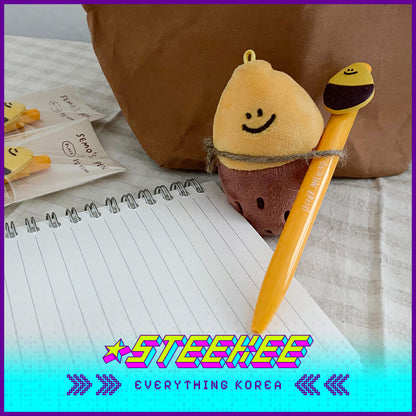 SECOND MORNING Lemony Kumi Apple 0.7mm Black Click-On Ballpoint Pen by Steekee Korea 4504