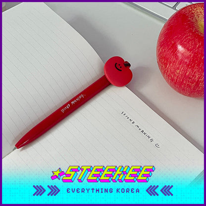 SECOND MORNING Lemony Kumi Apple 0.7mm Black Click-On Ballpoint Pen by Steekee Korea 4504