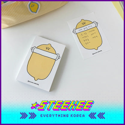 SECOND MORNING Cute Lemon Series Sticky Notes Memo Pad Set of 100 by Steekee Korean 4506